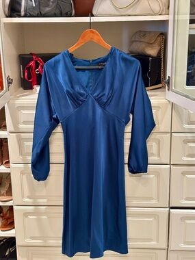 Banana Republic Satin Dress Cobalt Blue Size 0